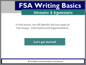 FSA Writing Essay Basics